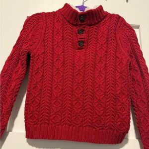 Red Cable Knit Sweater - Toddler 3T | Button Neck, New With Tags